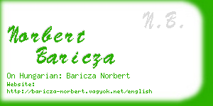 norbert baricza business card